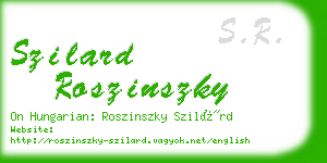 szilard roszinszky business card